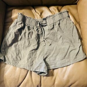 Olive Green Paperbag Shorts